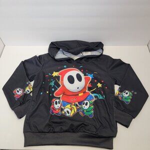 LingQiShiZu 120 Childrens Black Long Sleeve Super Mario Shy Guys Hoodie NWT